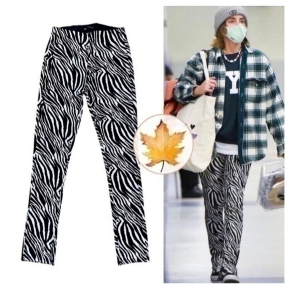 Zara Zebra Print Leggings Pants Black White Size L New without Tags. - Picture 2 of 8